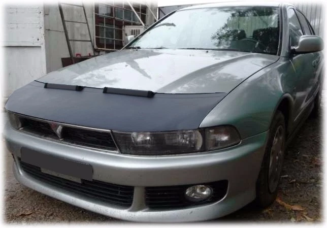 CARBON LOOK CAR HOOD BRA fits Mitsubishi Galant 1996 - 2006 NOSE FRONT END MASK - Image 2 of 4