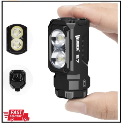 WUBEN E7 1800 Lumen Rechargeable Mini Flashlight with Magnet - Super Bright 6 M
