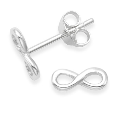 925 Sterling Silber zierliche Infinity Ohrstecker 8 x 3 mm mit Geschenktüte