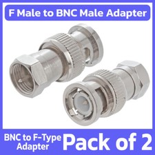 2 Pack BNC to F-Type Adapter Coax Cable Male to Male Coaxial Connector Converter