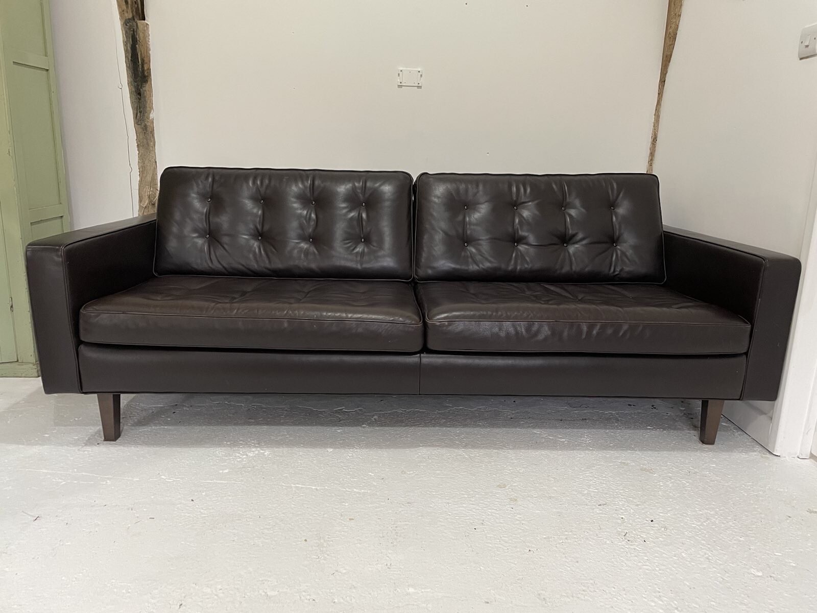 4 Seater Heals Hepburn Leather Sofa eBay