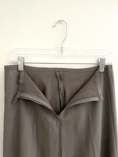 Vintage Calvin Klein Gray Maxi Skirt Size 8 Slip-On Zip Button Loop Closure - Picture 5 of 7