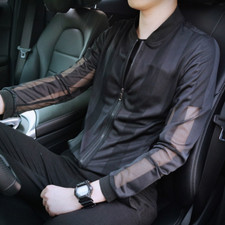 Hommes Creux Sortie Manteau Extérieur Été Pur Rayé Cardigan