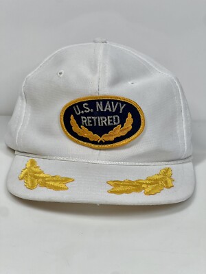 Vintage NAVY VETERAN RETIRED White Cap/ Hat