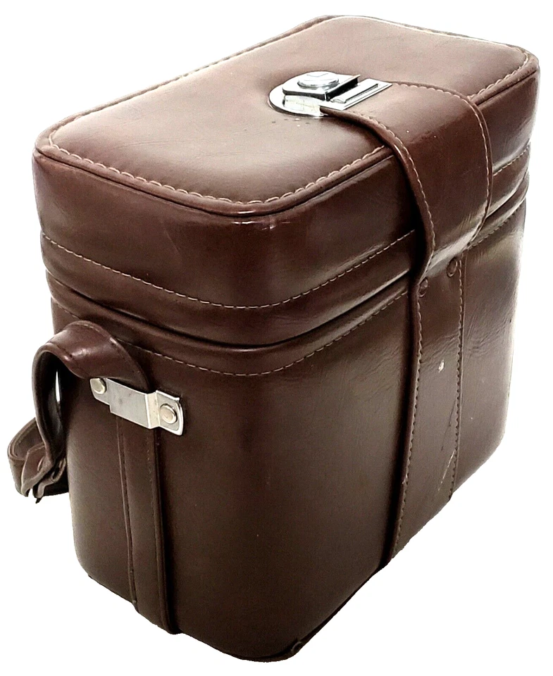 Vintage Leather Camera Bag Hong Kong - 24 x 22 x 12 - Adj. Strap + Button Clasp - Image 2 of 4