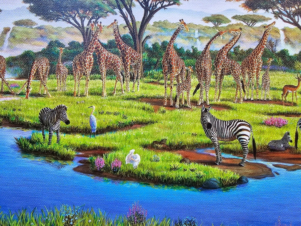 Charles Lynn Bragg African Watering Hole Hand signed Numbered
