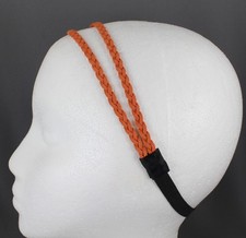 dk orange headband thin skinny braid double headband faux suede 2 strand braided