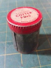 23EE37 ANTIQUE TIN, HELD COTTER PINS, MADE IN USA, 3" TALL +/-, FAIR CONDITION