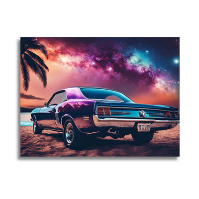 Leinwandbild - Auto - Ambient Design - Man Cave Wandbild - Interieur Dekor