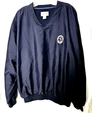 Golf Wind Jacket VNeck Pullover Mens Sz L Bethpage Black Cutter & Buck VGC READ!