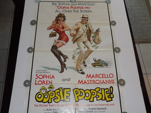 VINTAGE "OOPSIE POOPSIE" 27X41 ONE SHEET ORIGINAL MOVIE POSTER LOREN/MARCLLO