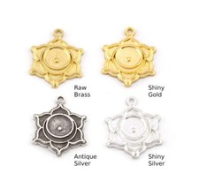 3pcs Chakra Svadhishthana Small Charms ShinyGold-Silver,Antique Silver,Raw 5496