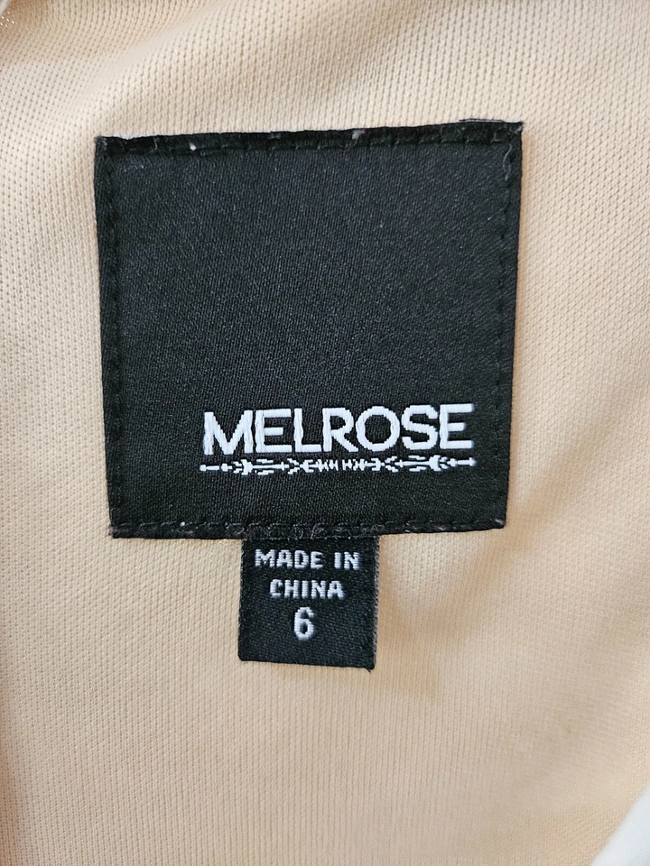 MELROSE WOMAN’s Black Ivory Gold Sleeveless Cocktail Dress Size 6 - Image 4 of 4