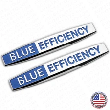 2x Blue Efficiency Side Fender Marker Sticker OEM ABS Badge Logo Emblem Decorate