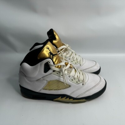 Men’s‎ Air Jordan 5 Retro Olympic 2016 White Gold Sz 10 136027-133 Nike Air Jordan 5 Retro Olympic 2016 White Gold Black 136027  main image 4