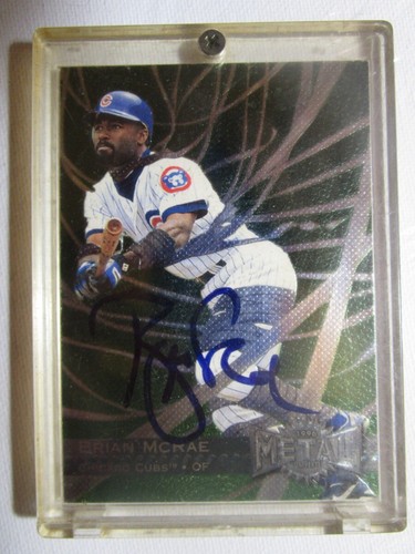 Signed Autographed 1996 Metal Universe #142 Brian McRae Chicago Cubs