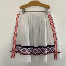Crewcuts Girls White Cotton Skirt w/ Embroidered Detailing Size 12