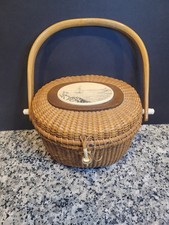Vintage Barlow Nantucket Basket - Lighthouse Scene . Please see notes and pics!