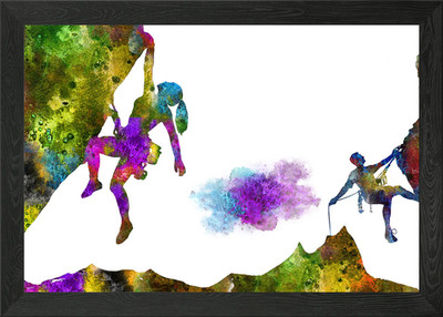 Gerahmtes Wandbild Klettern Poster Leinwanddruck Bild