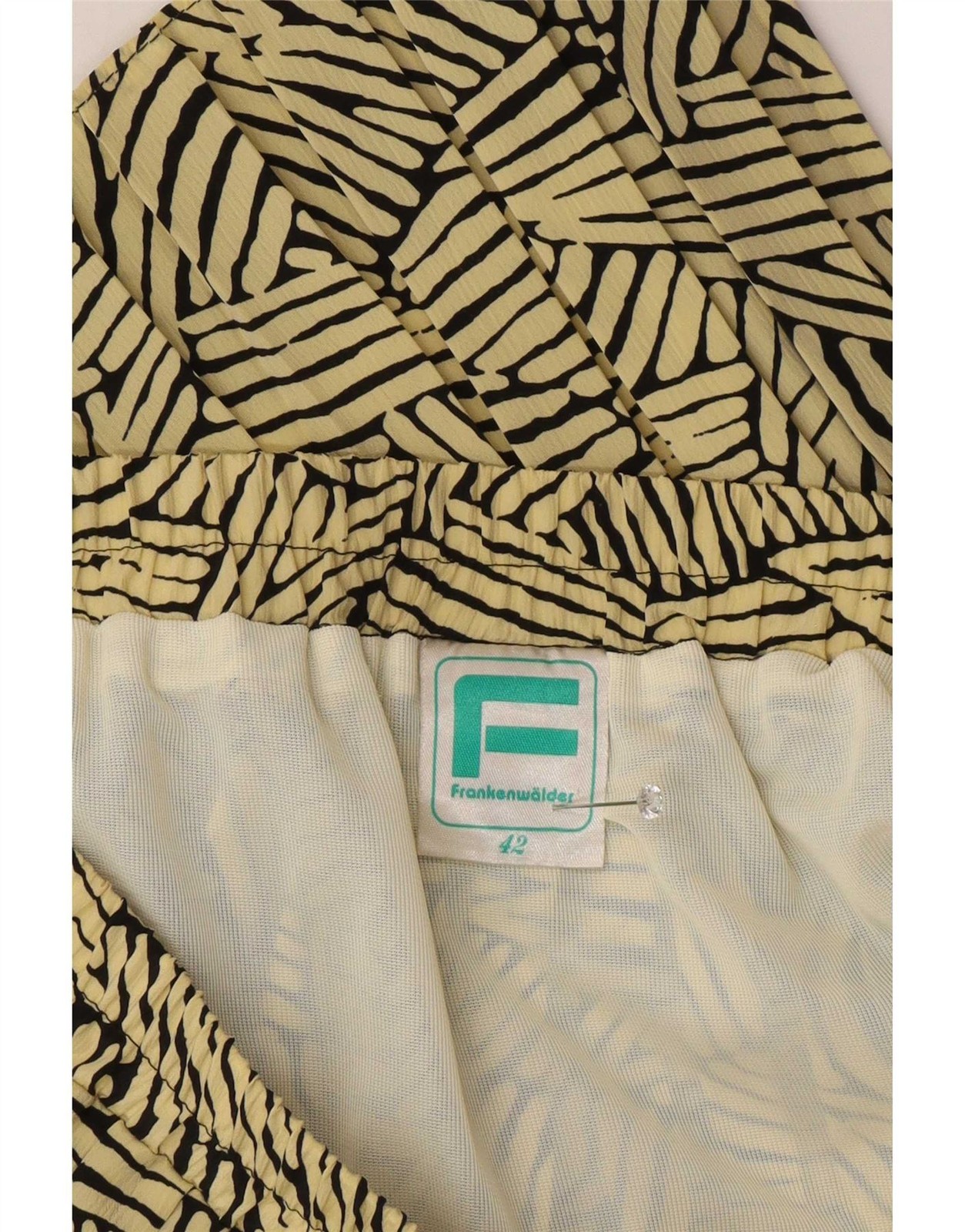 Frankenwalder Womens Pleated Skirt IT 42 Medium W30 Yellow Geometric FA29 image 4
