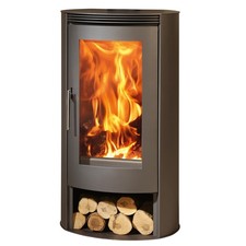 Panadero Bilbao Kaminofen 8kw massiver Stahl schwarz große Scheibe Schwedenofen