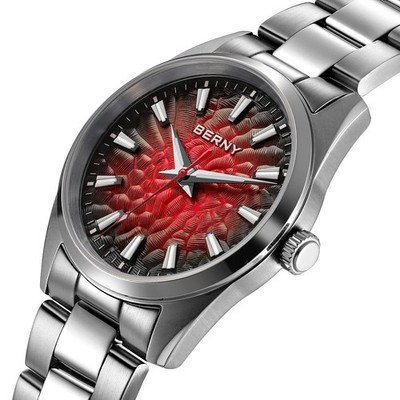 38MM BERNY Quartz Watch Men's Luxury Sapphire 100M Waterproof Stainless Gift NEW