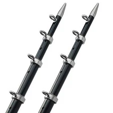 Taco Boat Tele-Outrigger Poles OT-0442BKA15 | 1 1/8 x 15 FT (Pair)