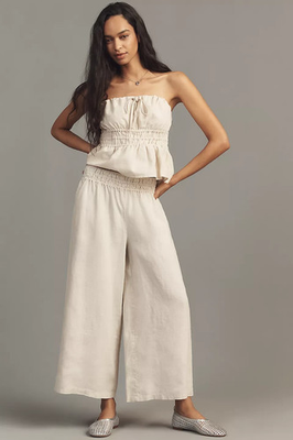 #ad Anthropologie Somerset Linen Pull On Pants 4123084320016 $65.00