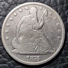 Silver 1873 Seated Liberty 50 Cents Half Dollar | Good+ Condition