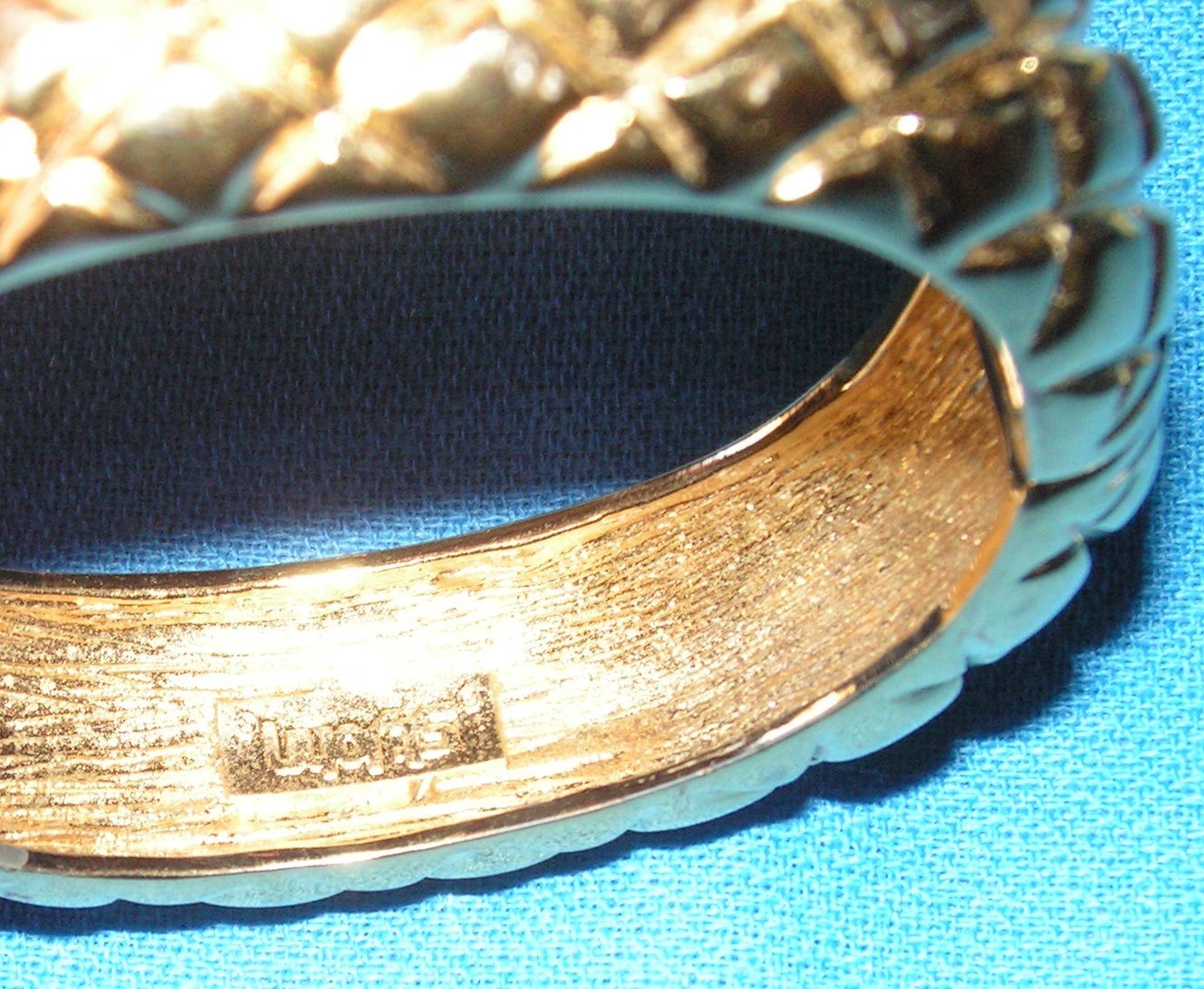 St. John X Pattern Gold Tone Metal Bracelet- Spri… - image 7