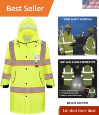 Reflective Rain Coat, Waterproof Hi Vis Safety Rain Jacket, Heavy Duty ANSI C...