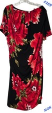Dressbarn Sheath Dress Short Sleeves Multicolor Floral Women’s Plus Size 16W