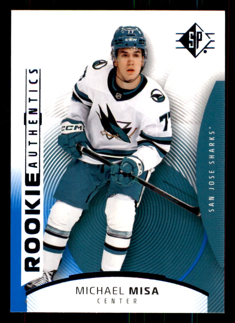 2025-26 SP Rookie Authentics Blue #122 Michael Misa San Jose