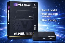vSeeBox V6 PLUS 8K Ultra HD Android 14 Newest Model Backlit Remote W/voice