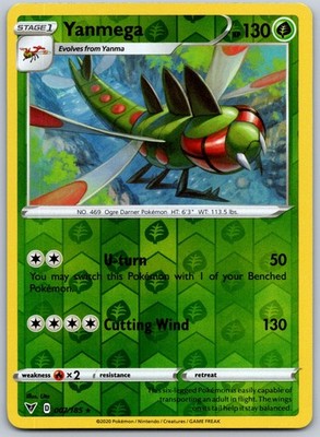Yanmega Reverse Holo Rare SWSH04: Vivid Voltage 007/185 NM
