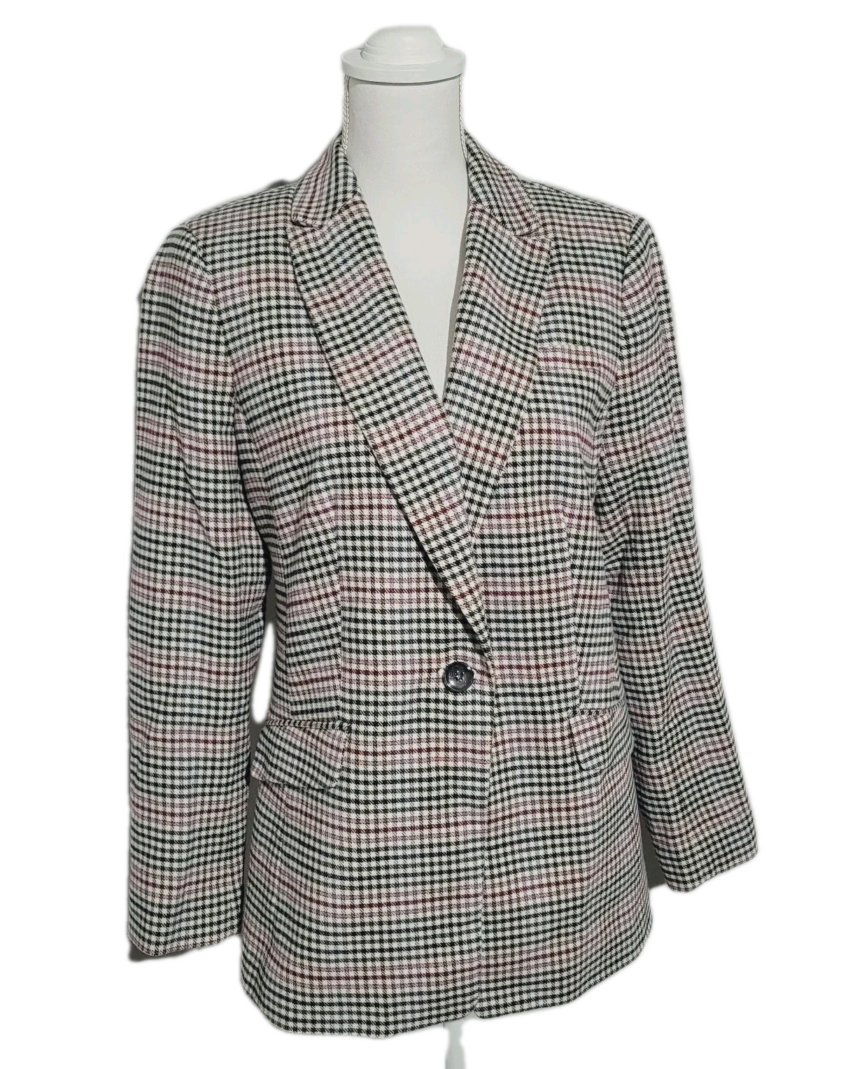 Talbots Houndstooth Multicolor Blazer Jacket Wome… - image 1