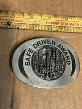 Used Metal Alloy Getty Oil 1983 2368 Safe Driver Belt Buckle