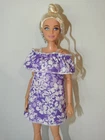 MIX & MATCH BARBIE DOLL CLOTHES #AUG30 PURPLE TROPICAL DRESS