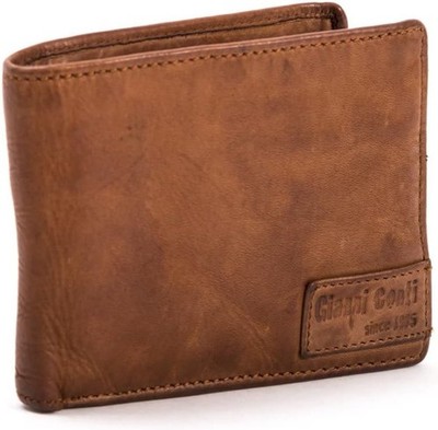 Geschenkbox Gianni Conti rustikal abgenutzt Herren Leder Doppelfaltung hellbraun RFID 4207111