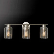 NICE Bellevue GBF13025BN Lydia 3-Light 23" Vanity Seeded Glass - Brushed Nickel