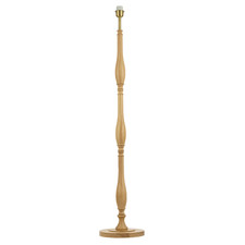 Traditional Oak Wood Floor Lamp Base with Sleek Triple Segment Design by Happ...