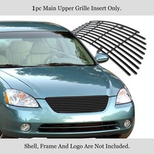 For 2002-2004 Nissan Altima Main Upper Stainless Black Grille
