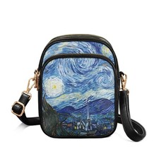 Van Gogh Art Cell Phone Purse Crossbody Bags for Women, Monet Artwork PU Leat...