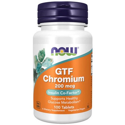 GTF Chromium 100 Tabs 200 Mcg by Now Foods