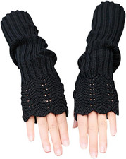 Women Arm Warmers Fashion Long Fingerless Gloves Knitted Kawaii Warm Gloves