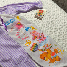 Bates-Jama Care Bears Vintage Girls Nightgown 3T Purple Stripe Bow Lace