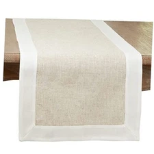  Bridger Collection Two Tone Table Runner, Natural 16"x72"