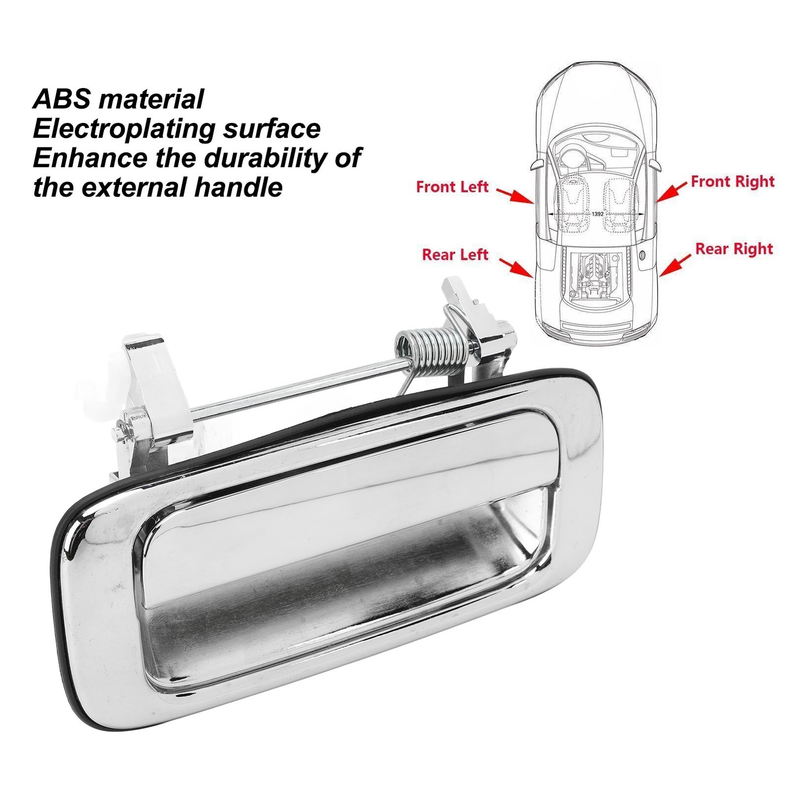 .Exterior Door Handle ABS Electroplated Enhance Appearance Long Durability For