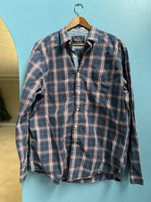 Nautica Men's Casual Shirt Blue  Red Plaid Size Large, Long Sleeve, Button-Up