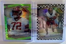 2025 Prizm Commanders Josh Conerly Jr RC Green + Brian Robinson Jr Checkerboard